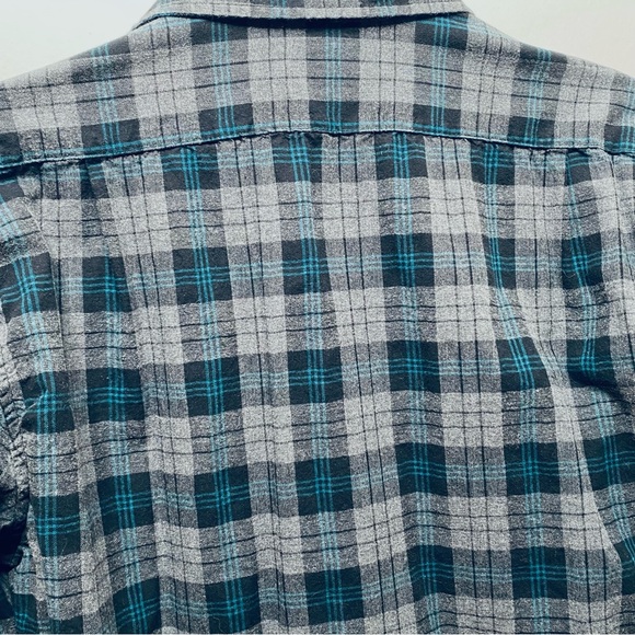 American Eagle Outfitters vintage Men’s plaid flannel CPO button shirt gray L - Picture 5 of 9